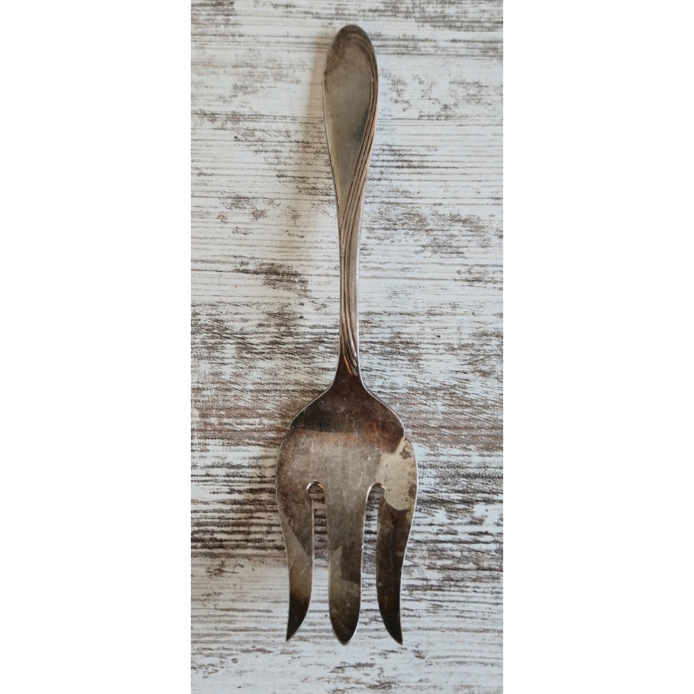 Vintage Oneida Ltd Stainless Serving Fork 3-Tine Cold Meat Fork Utensil 8.5in